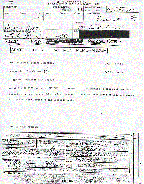 Mitteilung von Sgt Cameron